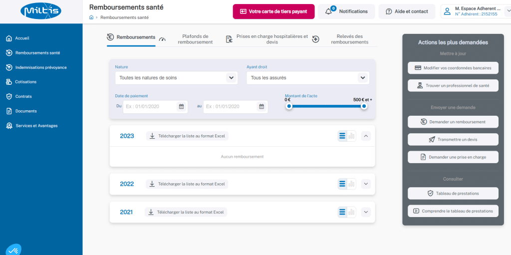 Remboursements santé